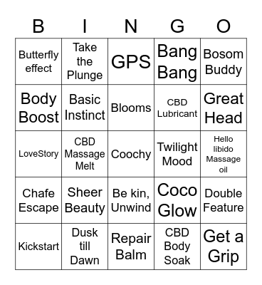 Pure Romance 1 Bingo Card