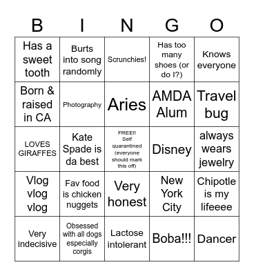 Tyra Bless Bingo Card