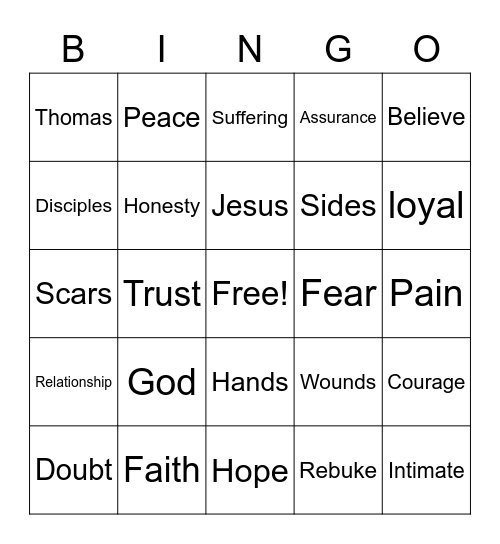 Easter for Doubters Bingo Card