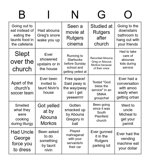 PWAY Bingo Card