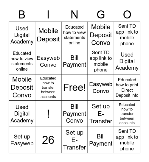 DIGITAL BINGO CHALLENGE Bingo Card