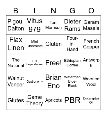 How much fox do you have in you Bingo Card