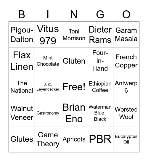 How much fox do you have in you Bingo Card