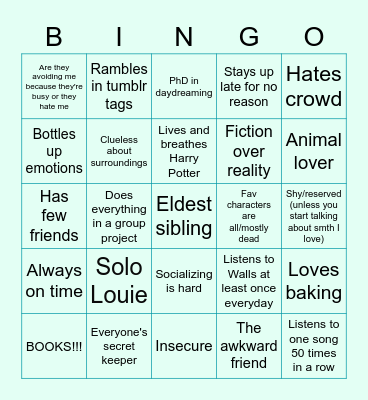 How similar are you to Naima Bingo Card