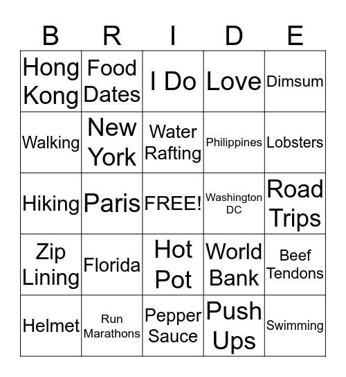 Lil and Yat-Lun  Bingo Card