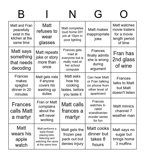 Life at 605/6 Belvoir St Bingo Card