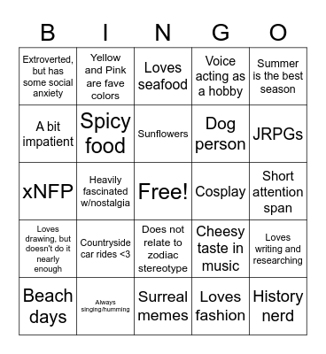 How Much Are We Alike? Bingo Card