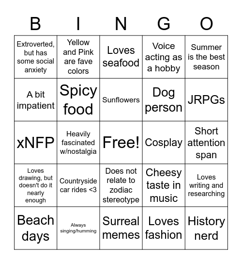 How Much Are We Alike? Bingo Card
