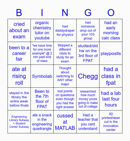 UK engineering Bingo Card