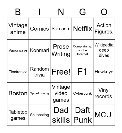 Ravens mouse Bingo Card