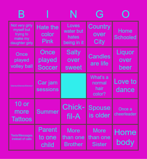 Madisyn’s Bingo!!! Bingo Card