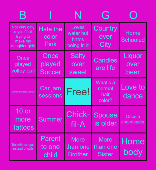 Madisyn’s Bingo!!! Bingo Card