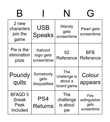 BFAQD 4 Bingo Card
