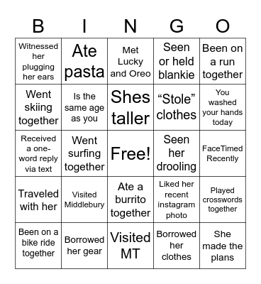 Call out MAIRIN when u WIN!! Bingo Card