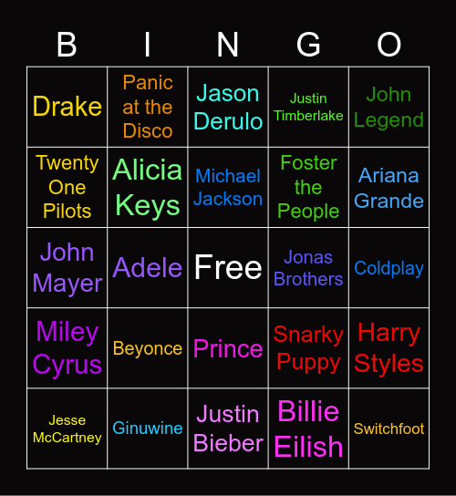 Playlist Bingo🎶 Bingo Card