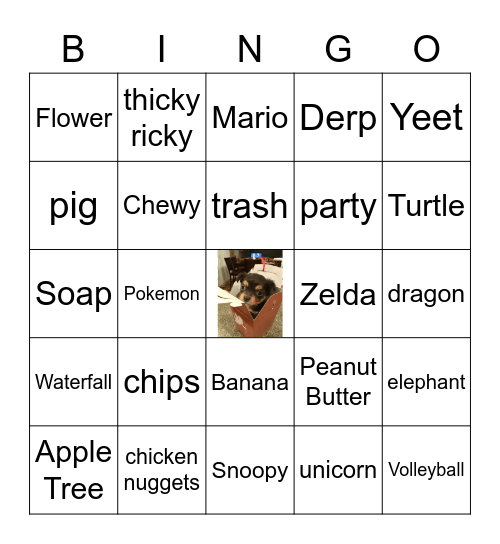 Ruby's Birthday Bingo Card