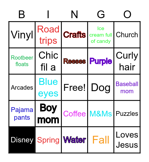 DIANNA Bingo Card