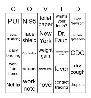 covid bingo Card