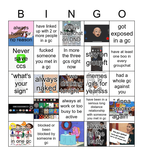 GROUPCHATS Bingo Card