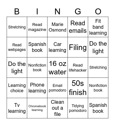 Do Something Bingo Card