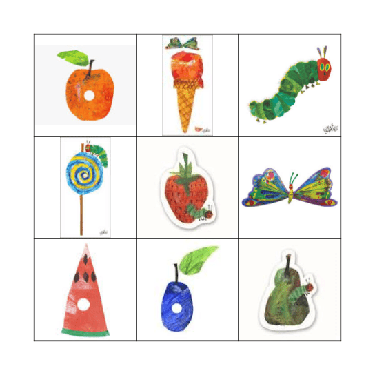 The Very Hungry Caterpillar Bingo Card