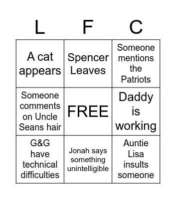 LeFolkChong BINGO Card