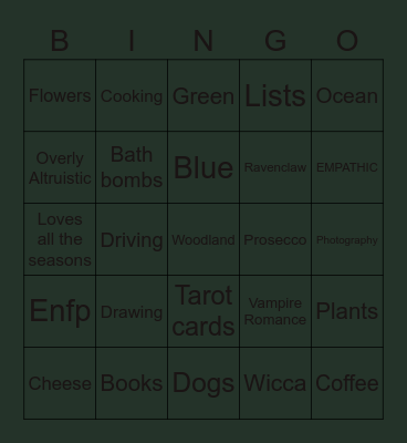 Trish's BINGO Card