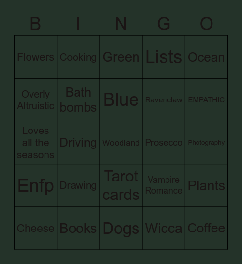 Trish's BINGO Card