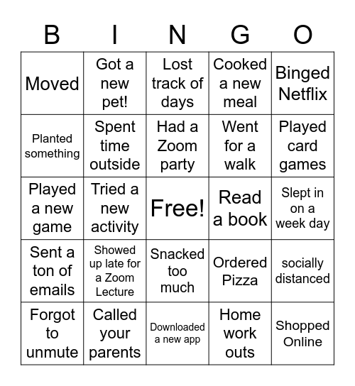 Virtual Bingo Card