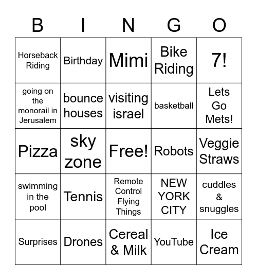 Ari's Birthday Bingo! Bingo Card