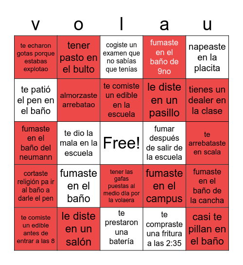 Notre Stoner Edition Bingo Card