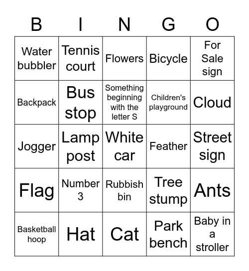 Ericsson Lunchtime Walk Bingo Card