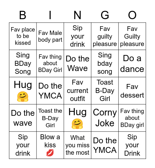 D’s B-Day Bingo Card