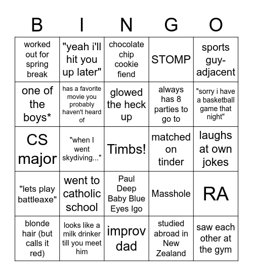 Paul Bingo Card