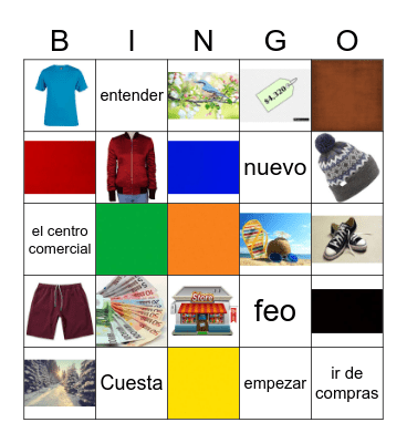 Unidad 4, Lección 1 Bingo Card