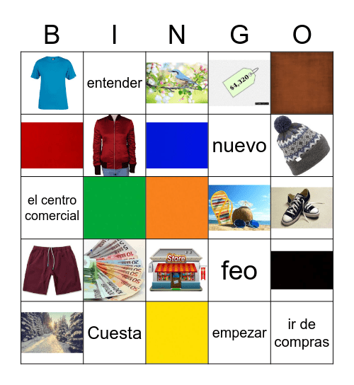 Unidad 4, Lección 1 Bingo Card