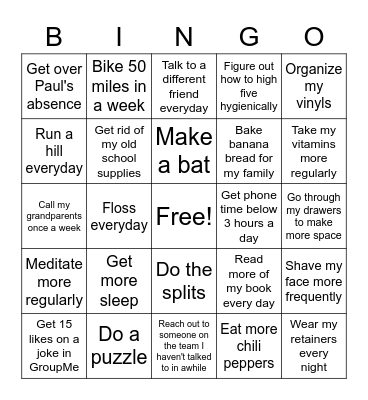 Bingo Boys Bingo Card