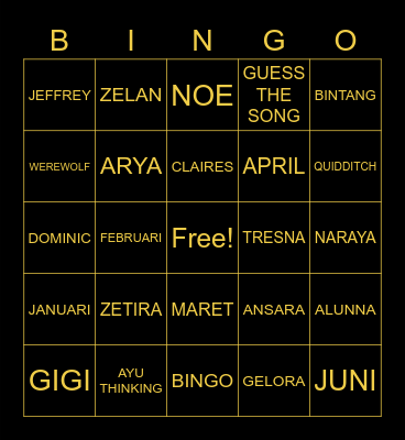 BINGO Card