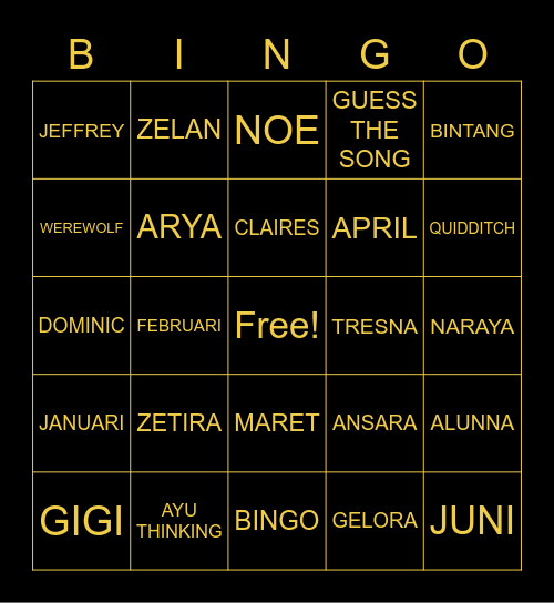 BINGO Card