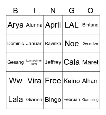 Vira Spread Love Bingo Card