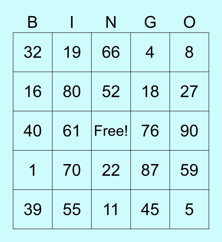 Teda Meda bingo ( Manav ) Bingo Card