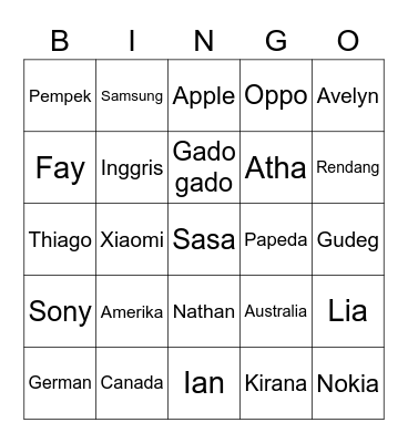 Bingo Card