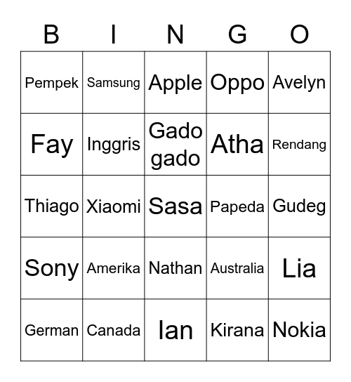 Bingo Card