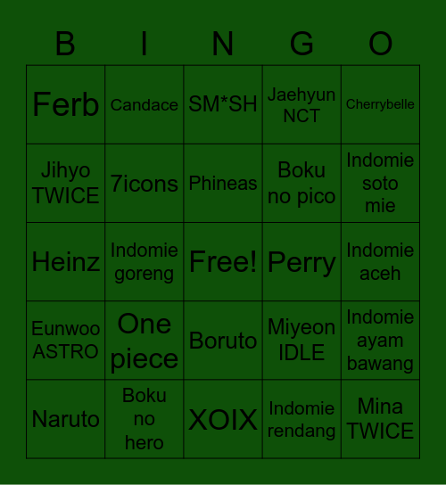 @tiiyeon kece 😳✋ Bingo Card