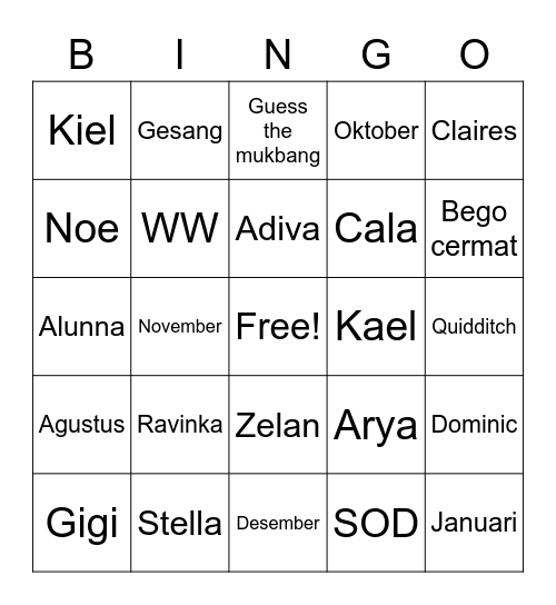 Bingo Card