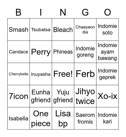 @minhuynuest Bingo Card