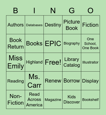 Library Bingo Card