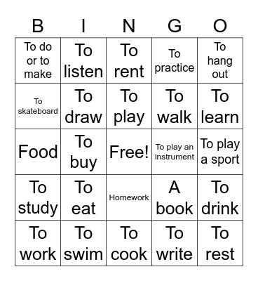Luke R. Bingo Card