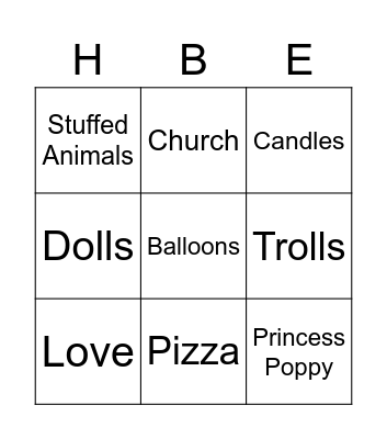 Birthday Bingo Card