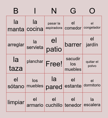 La vivienda Bingo Card